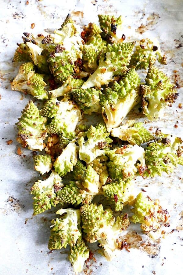 Garlic and Lemon Roasted Romanesco Cauliflower