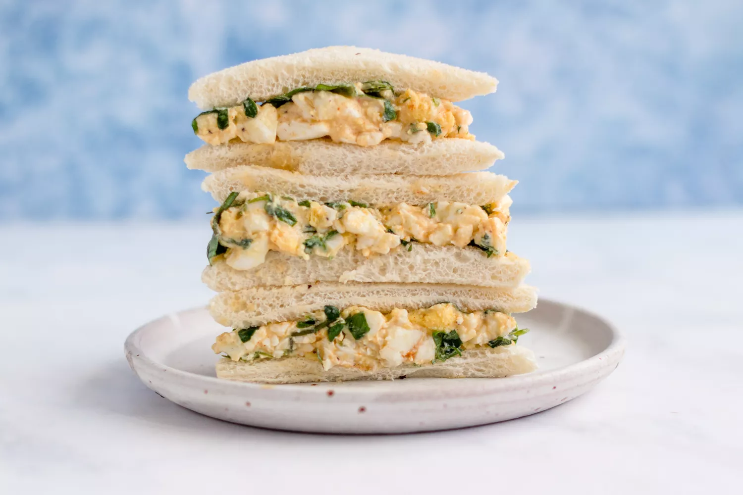 Watercress Egg Salad Tea Sandwich